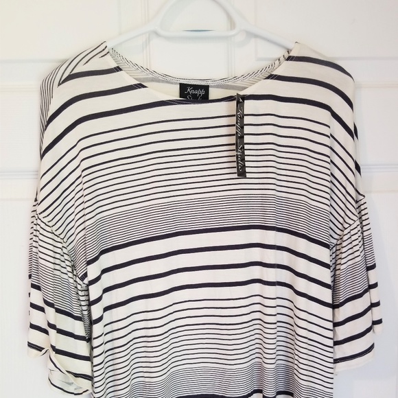 Knapp Studio Knit Top NWT Medium Off White Black - Picture 2 of 6